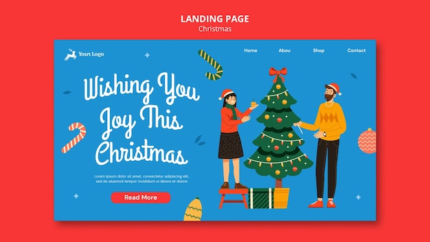 Free PSD christmas template design