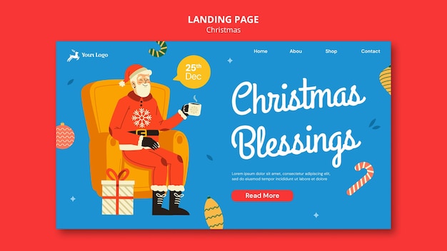 Free PSD christmas template design