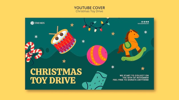 Free PSD christmas toy drive template design