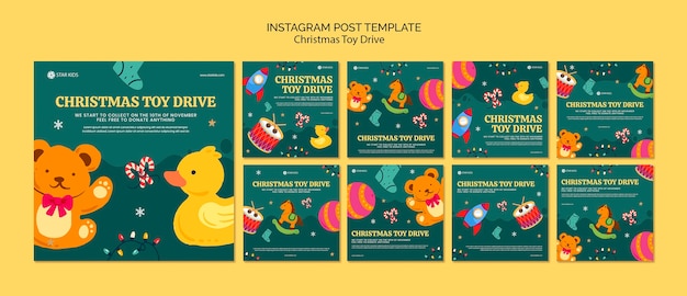 Free PSD christmas toy drive template design