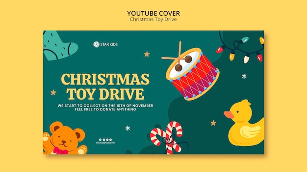 Free PSD christmas toy drive template design