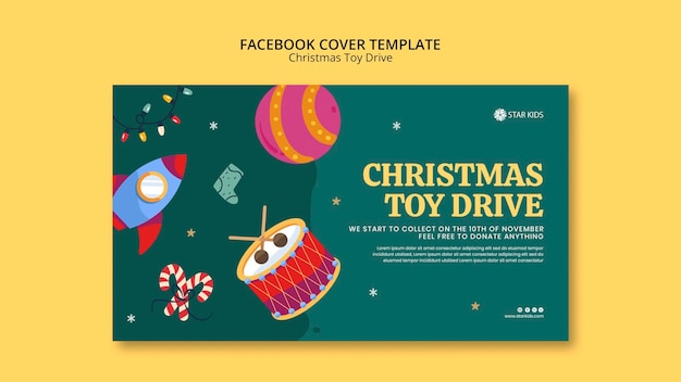 Free PSD christmas toy drive template design