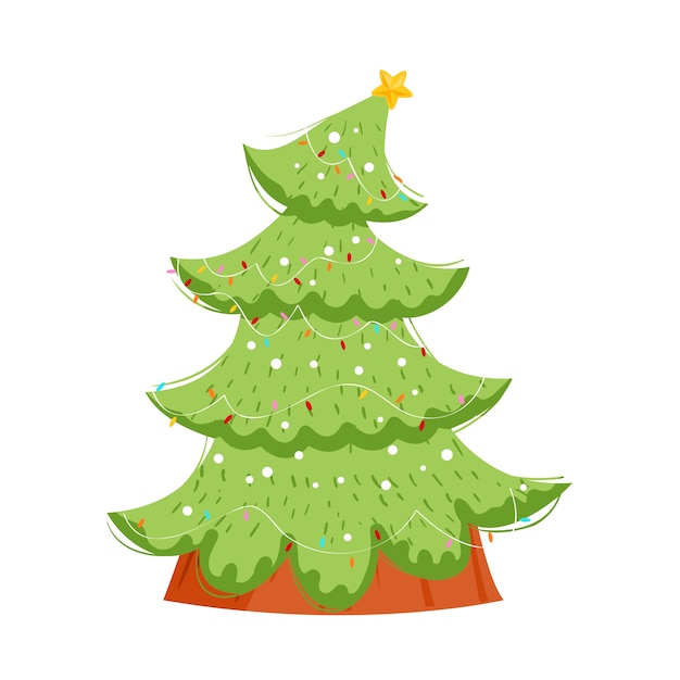 Free PSD christmas tree illustration