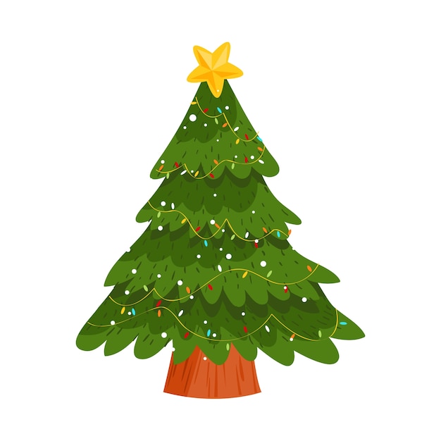 Free PSD christmas tree illustration