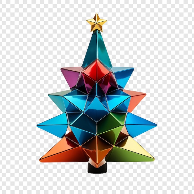 Free PSD a christmas tree with a star on it isolated on transparent background