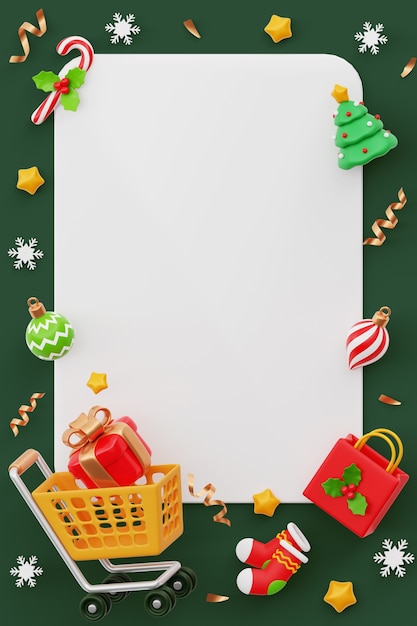 Free PSD christmas vertical sales blank banner background