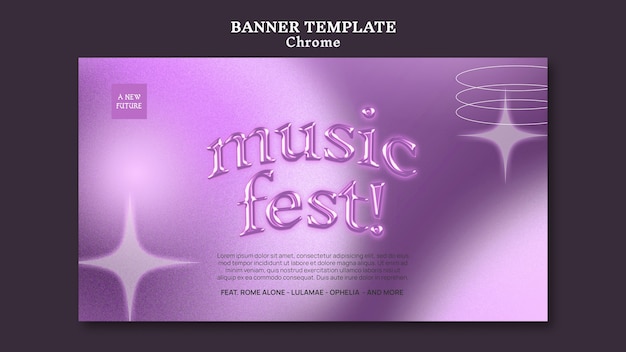 Chrome music banner design template