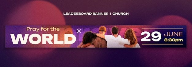 Free PSD church service  banner template