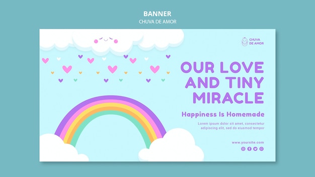 Free PSD chuva de amor banner template