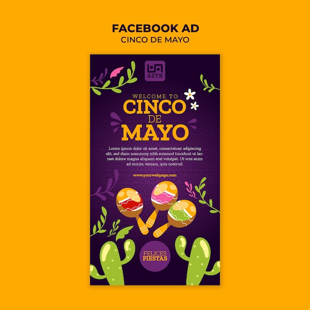 Free PSD cinco de mayo celebration facebook  template