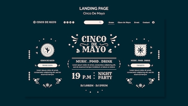 Cinco de mayo celebration web template