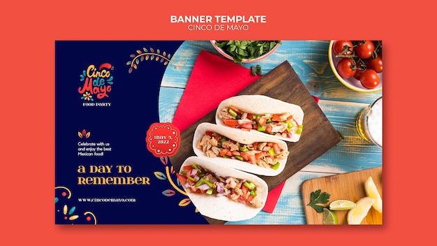 Free PSD cinco de mayo horizontal banner