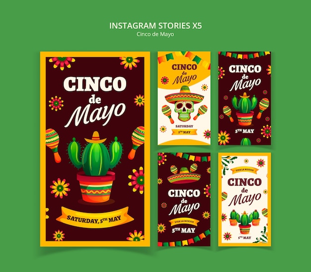 Free PSD cinco de mayo instagram template