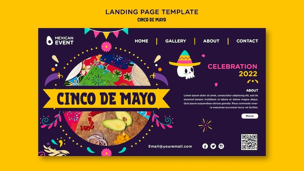 Free PSD cinco de mayo landing page template design