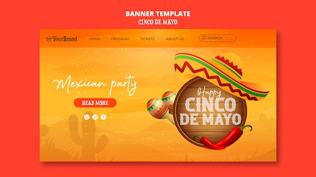 Free PSD cinco de mayo template design