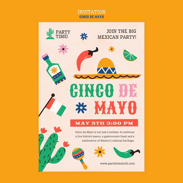 Free PSD cinco de mayo template design