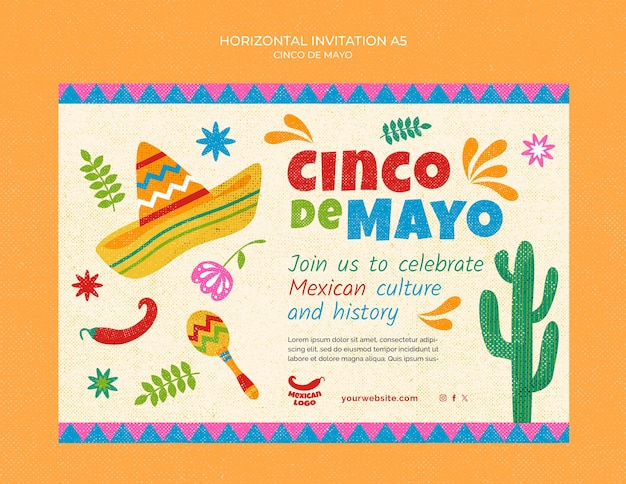 Free PSD cinco de mayo template design