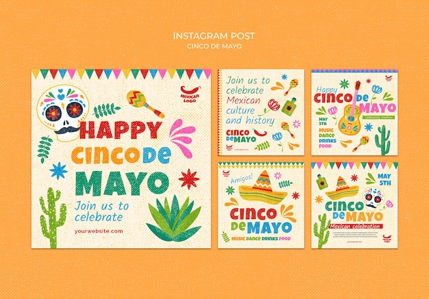 Free PSD cinco de mayo template design