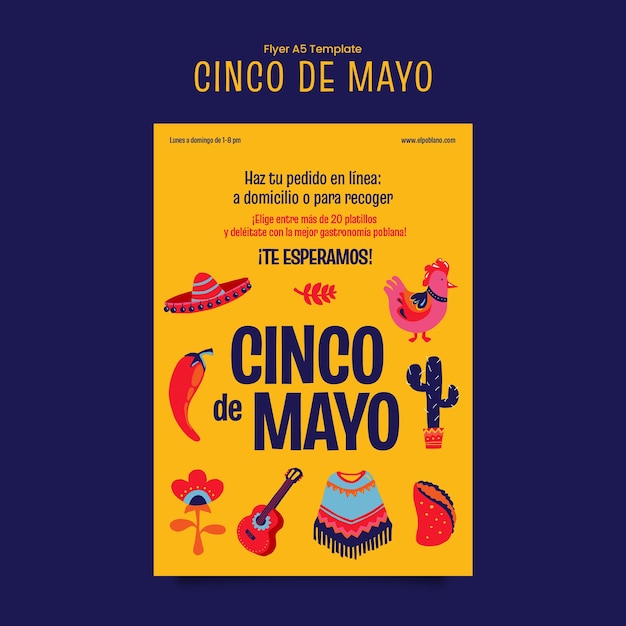 Free PSD cinco de mayo template design