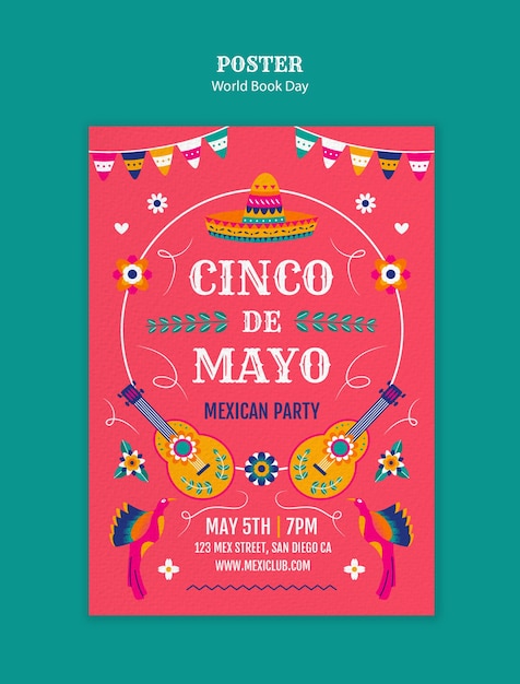 Free PSD cinco de mayo template design