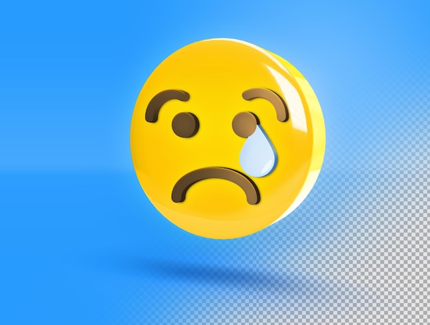 Circular 3d emoji with sad gesture