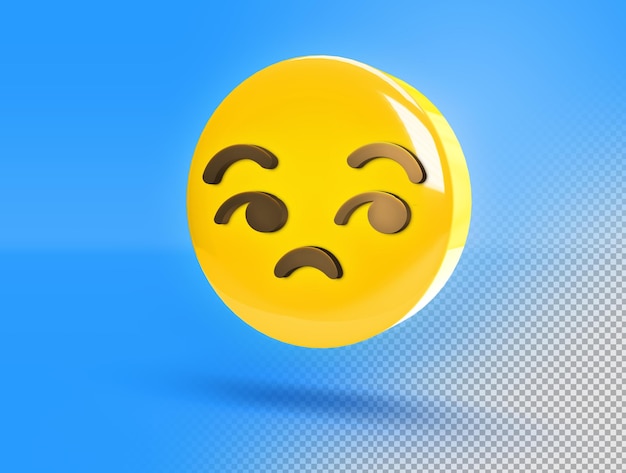 Free PSD circular 3d emoji with a sidelong glance and rejection gesture