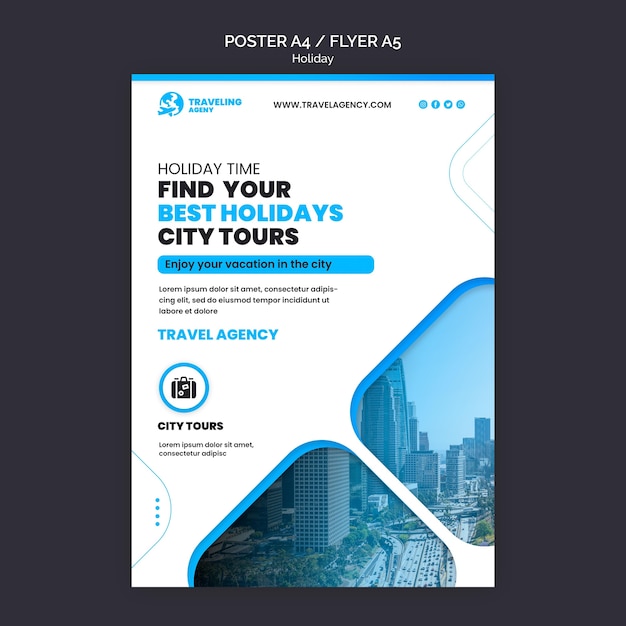 City holiday flyer template