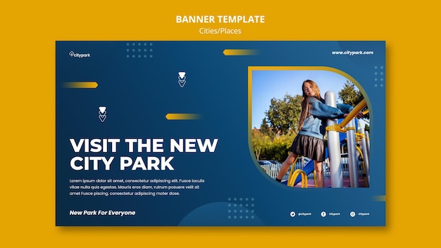 Free PSD city park banner template