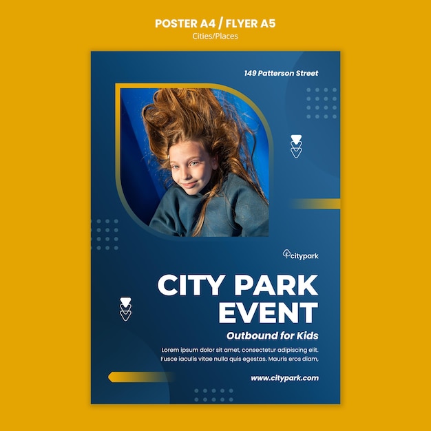 Free PSD city park print template