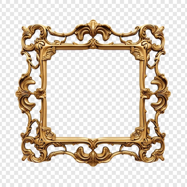 Free PSD classic frame skillfully carved isolated on transparent background