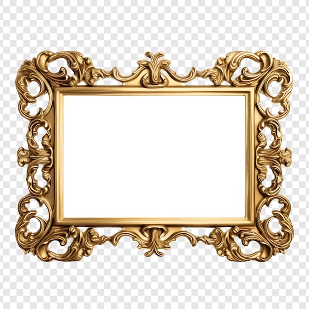 Free PSD classic frame skillfully carved isolated on transparent background