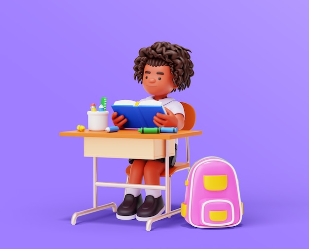 Free PSD classroom girl character rendering