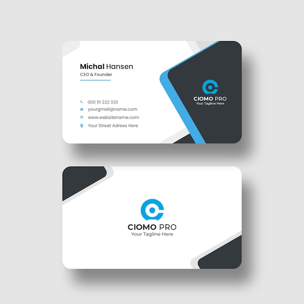 Free PSD clean business card template