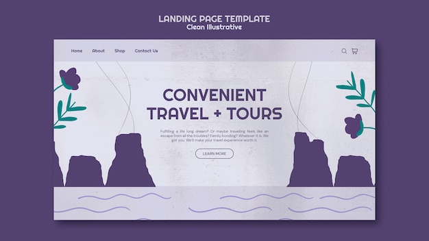 Clean illustrative landing page template