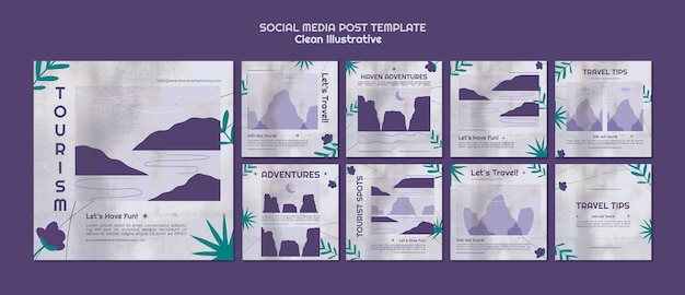 Free PSD clean illustrative social media post