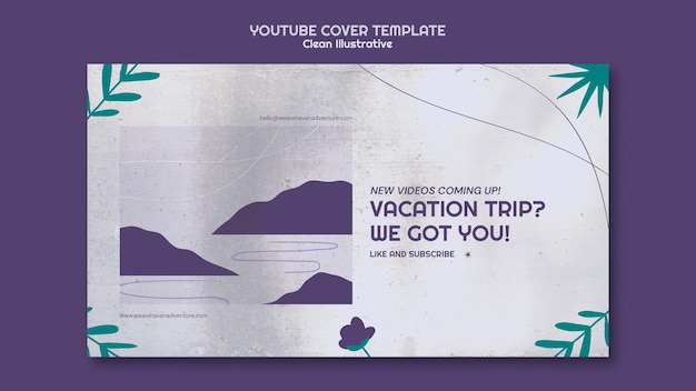 Free PSD clean illustrative youtube cover template