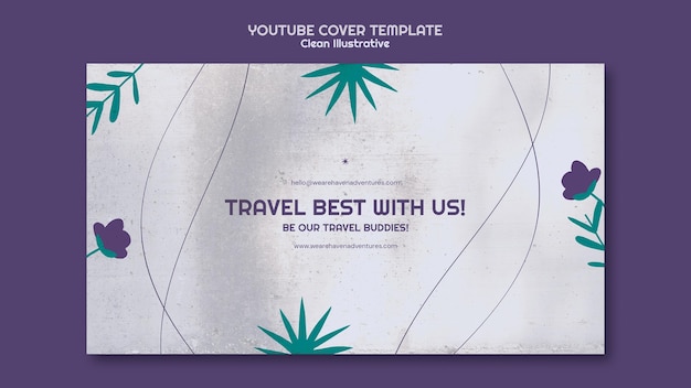 Free PSD clean illustrative youtube cover template