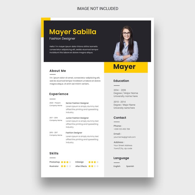 Clean & minimal resume or cv design template