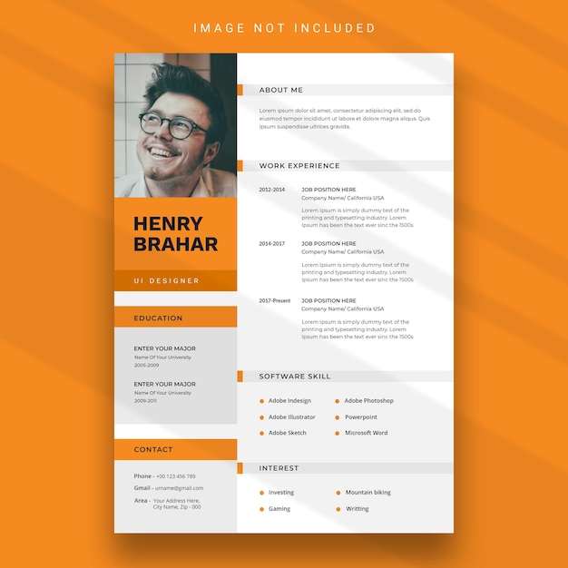 Clean  Modern resume or cv template