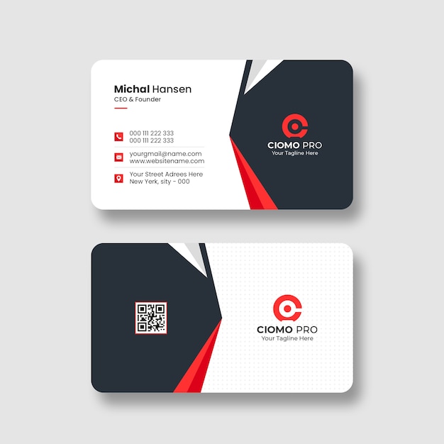 Clean professional business card template