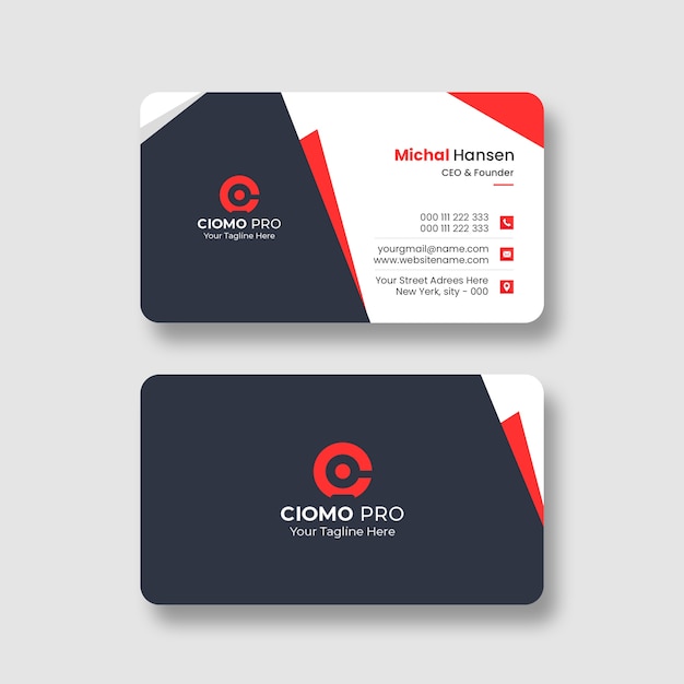 Clean professional business card template