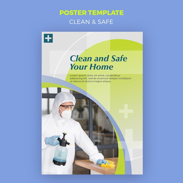 Free PSD clean and safe poster concept