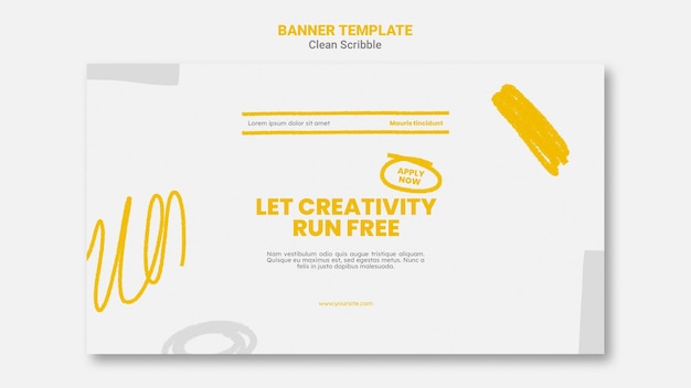 Clean scribble banner template