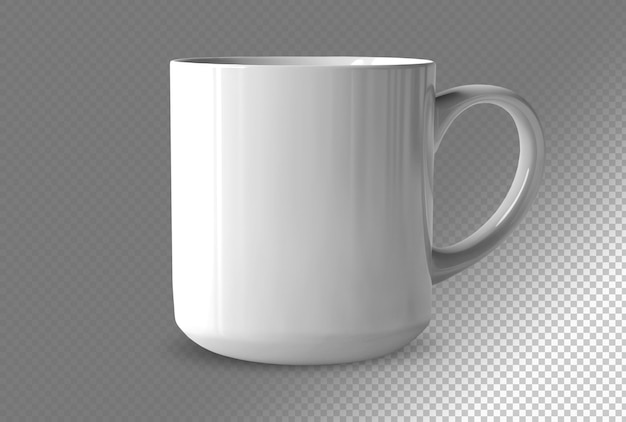 Free PSD clean white coffee mug on transparent background