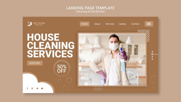 Cleaning and disinfection landing page template