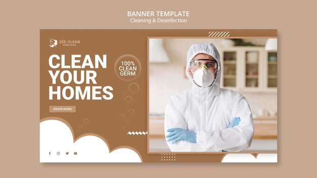 Cleaning and disinfection service banner template