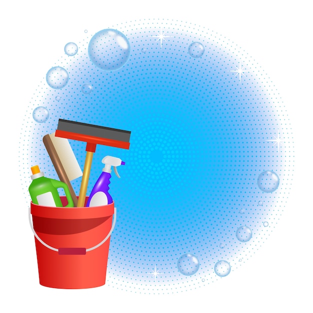 Free PSD cleaning elements illustration