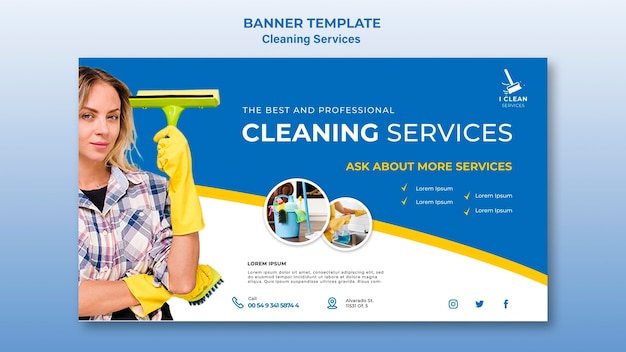 Cleaning service concept banner template