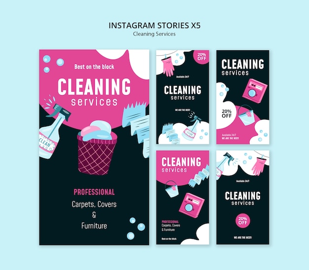 Free PSD cleaning services template design