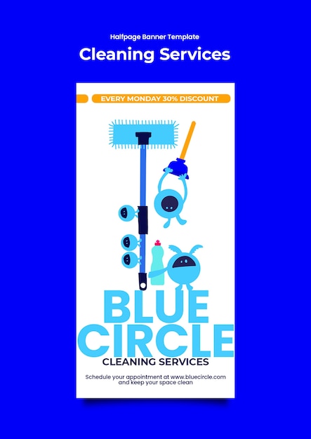 Free PSD cleaning services template design